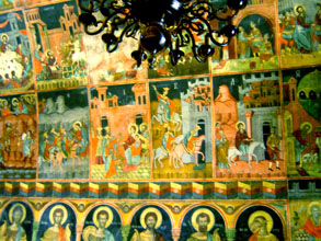 Lindos fresques dans l'glise byzantine